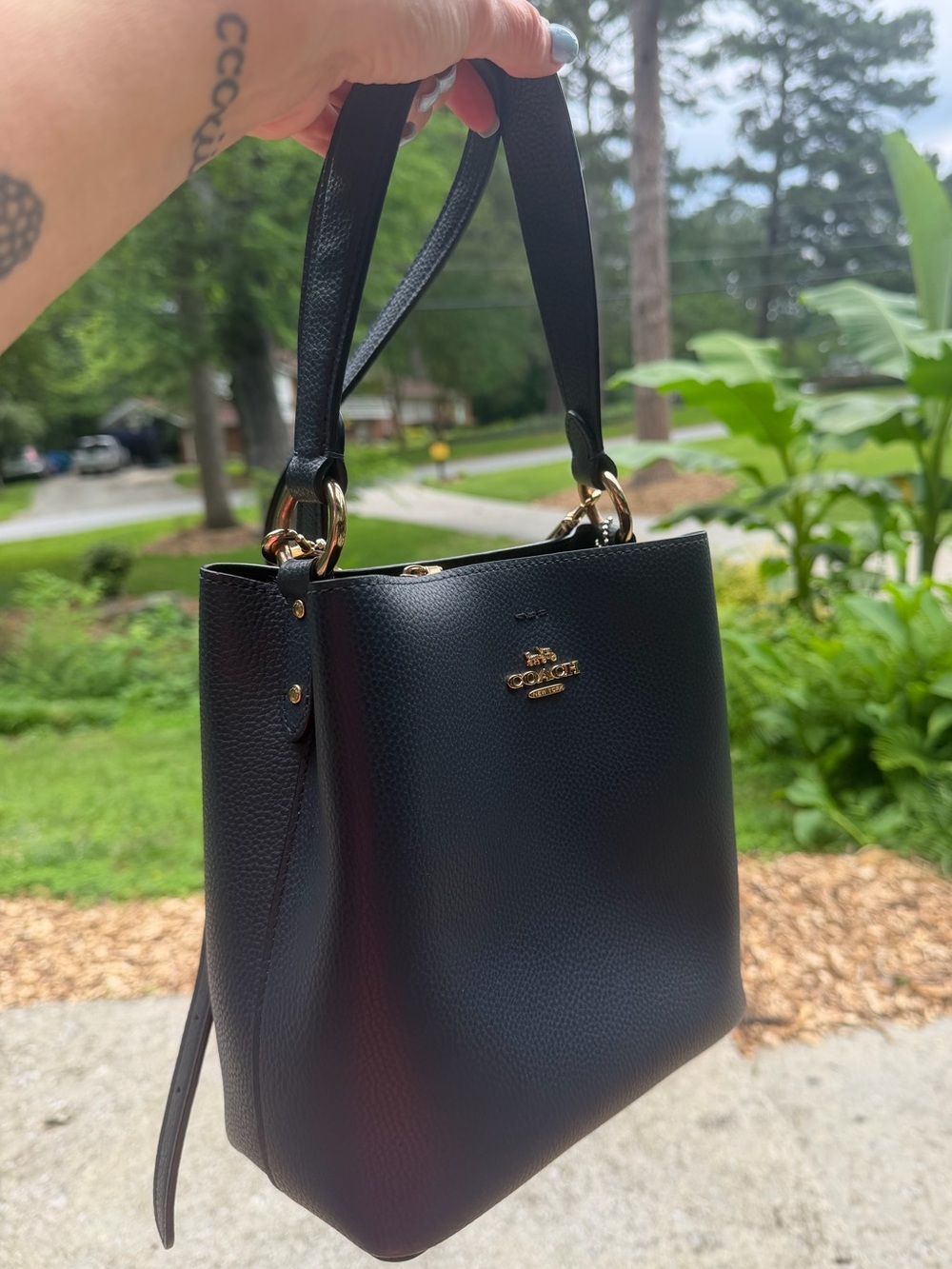 Coach Small Town Bucket Bag - Navy Blue